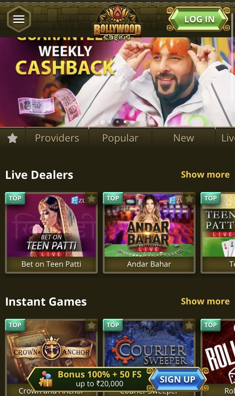 Bollywood casino application
